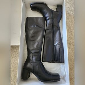 Black Leather Boots, size 6.5